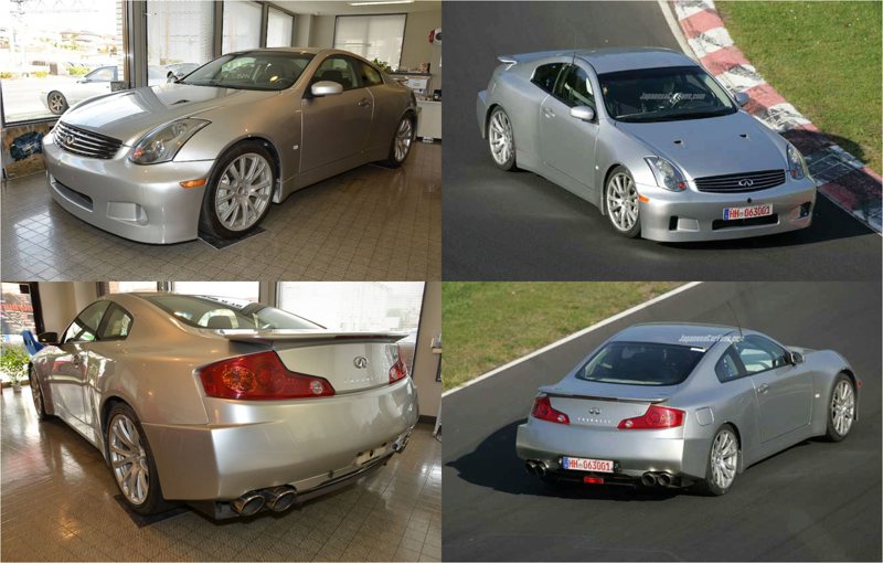 外型尚未定案的GT-R測試車使用Infiniti G35 Coupe的車殼進行測試。 摘自autoweek
